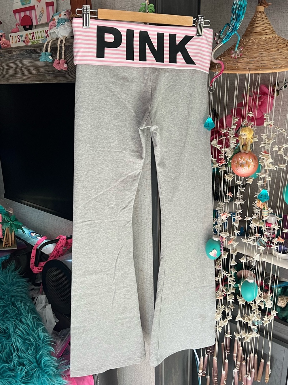 VS Pink Fold Over Leggings